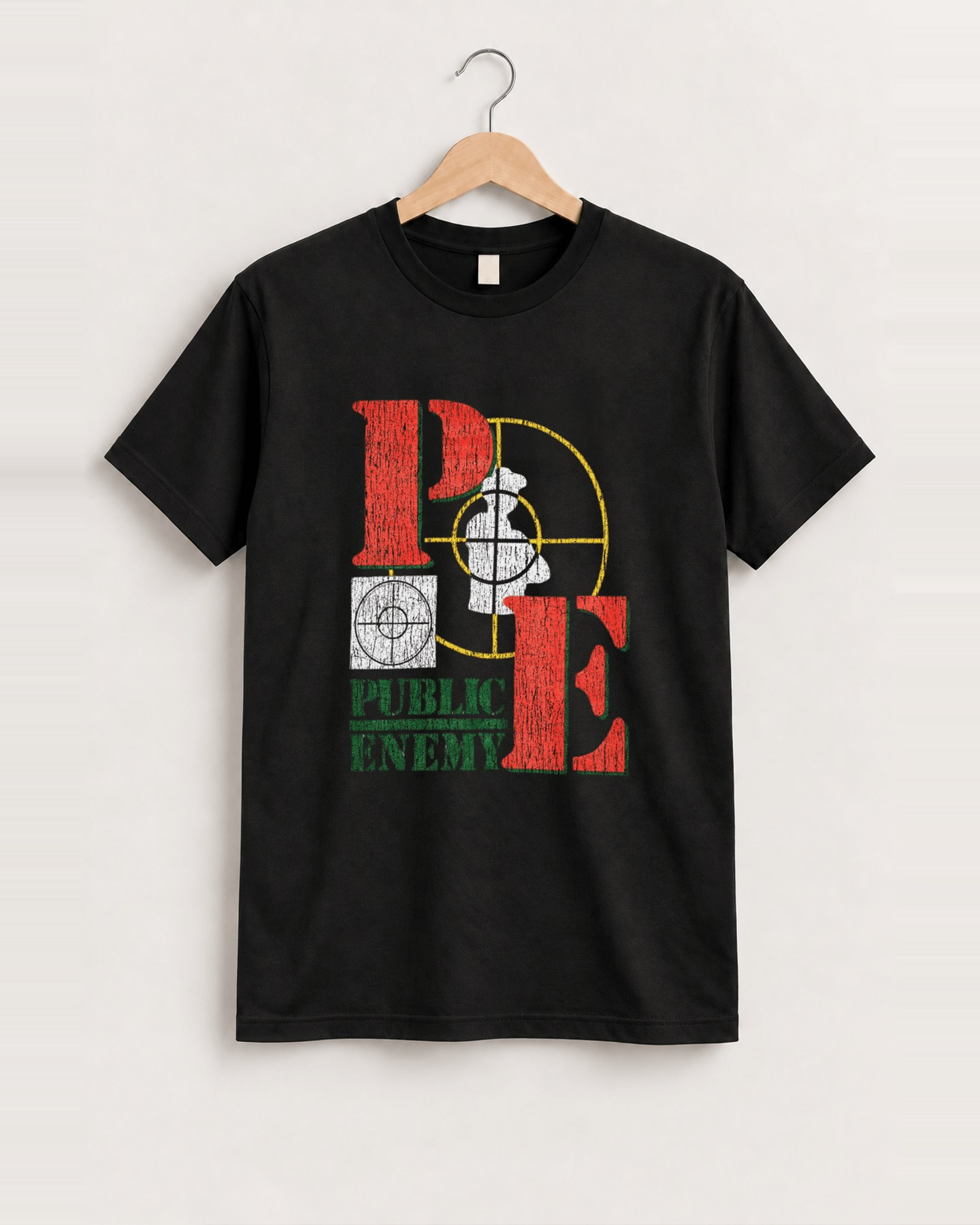 Public enemy black tee front