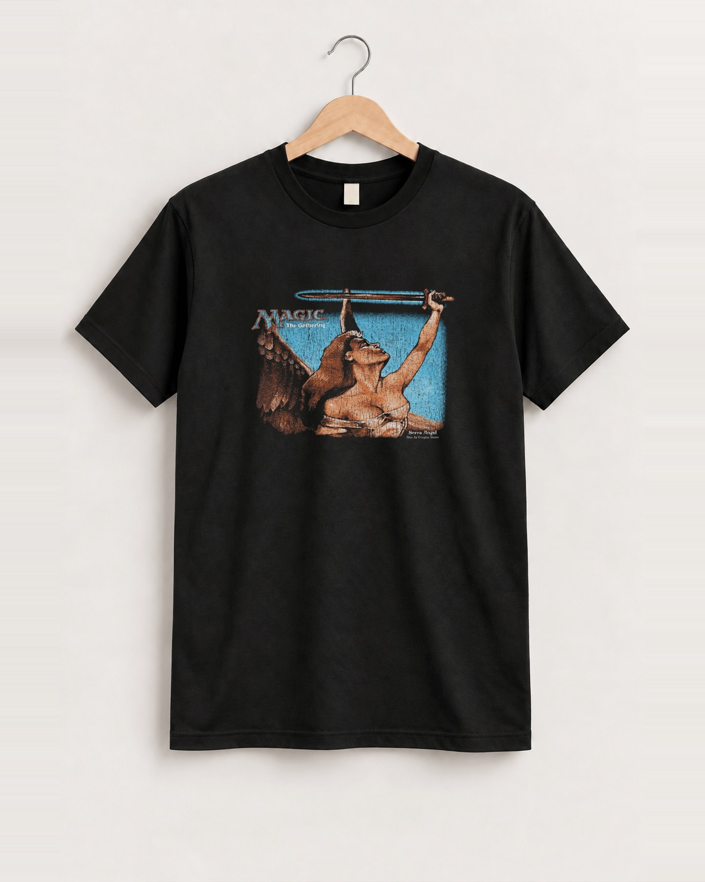 Magic serra angel black tee front