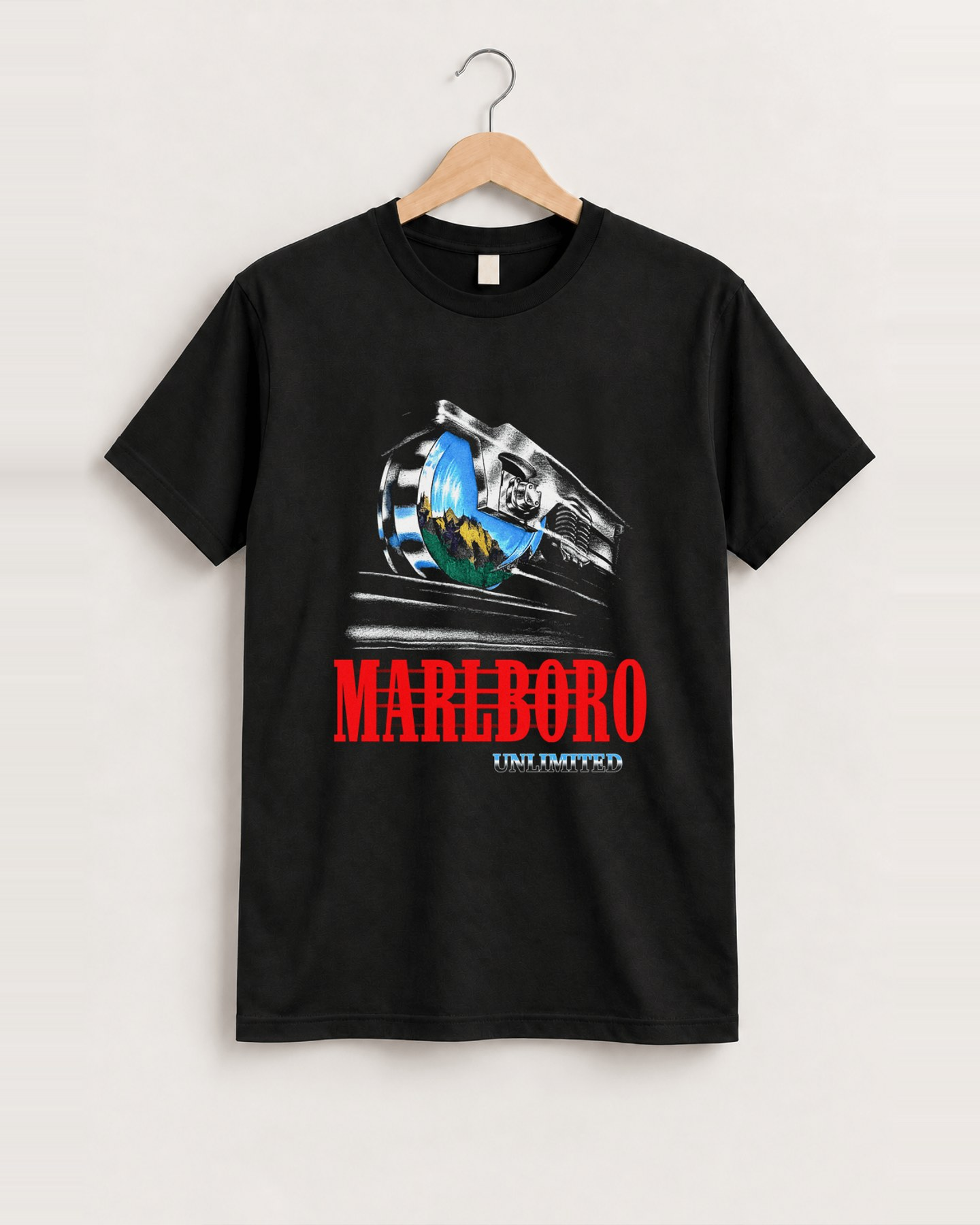 Unlimited vintage black t-shirt front
