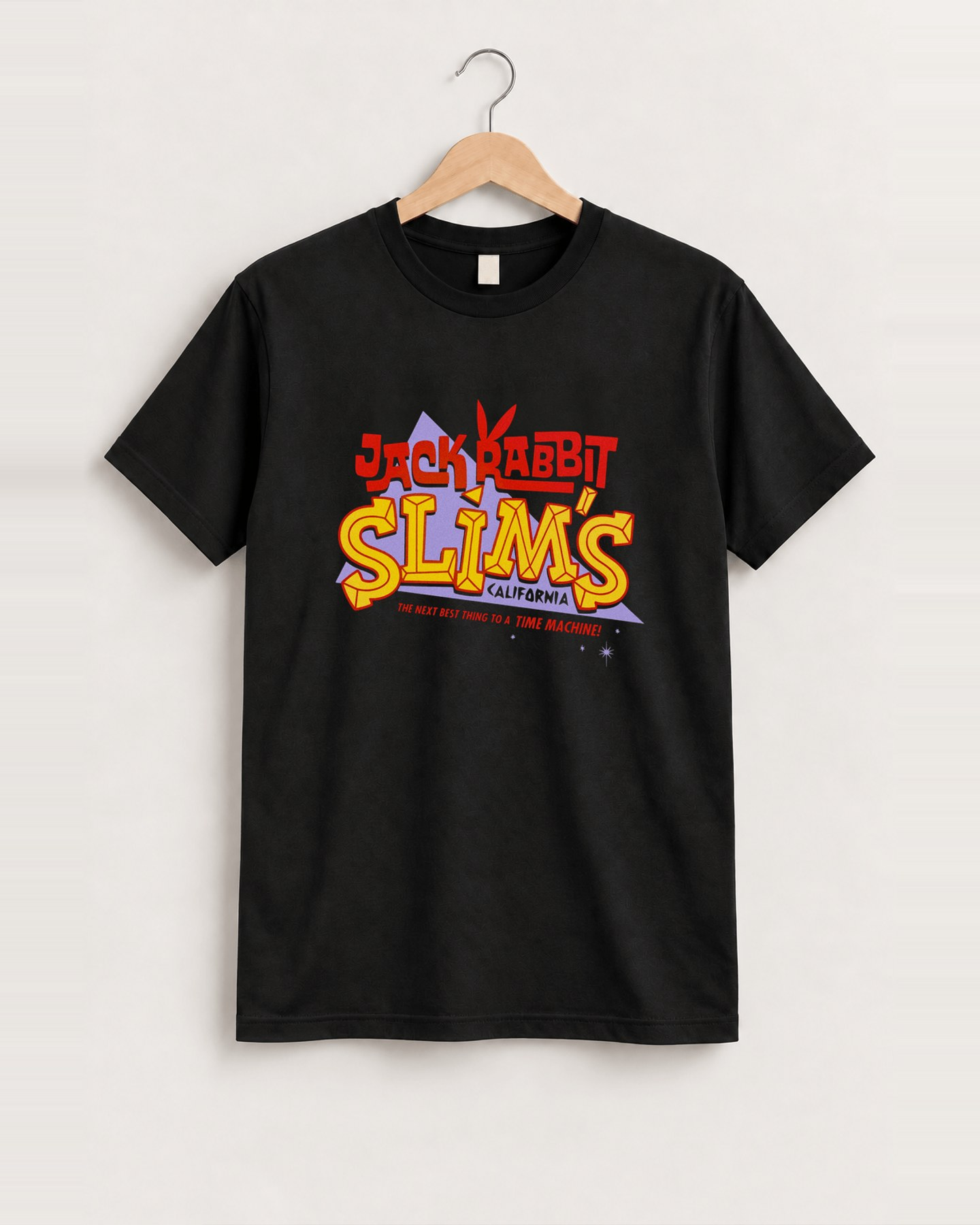 Pulp fiction 'jack rabbit slims' diner vintage black tee front