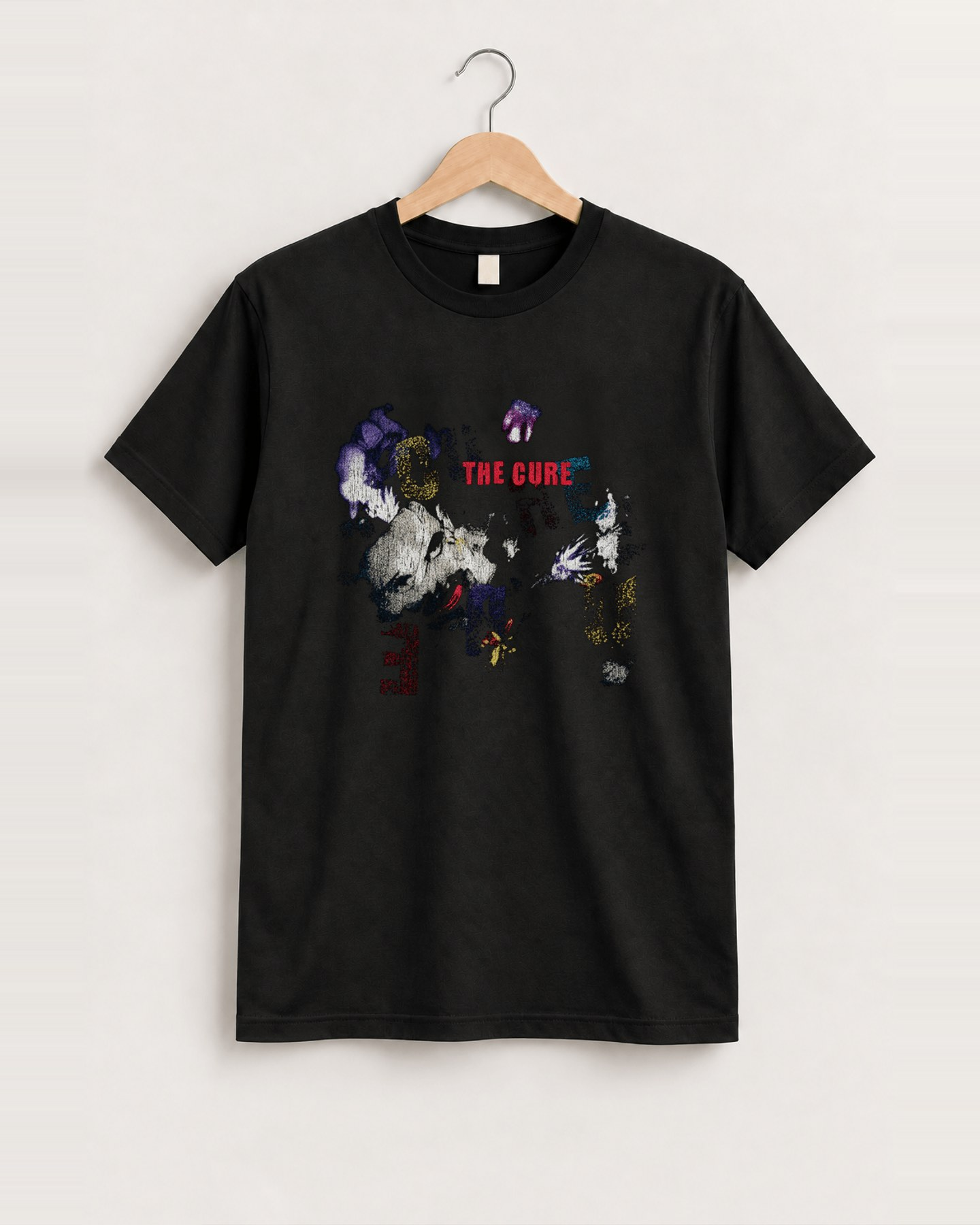 The cure 1989 prayer tour black tee front