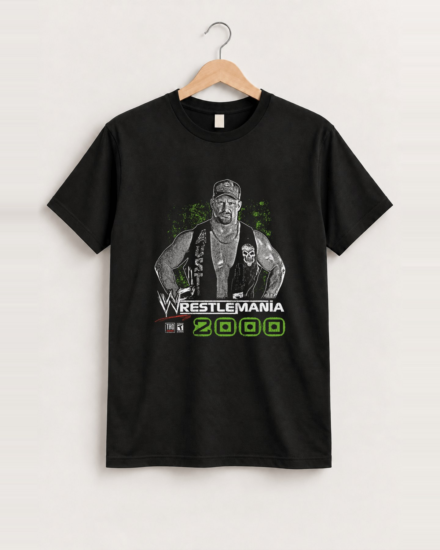 Wwf wrestlemania n64 black tee front