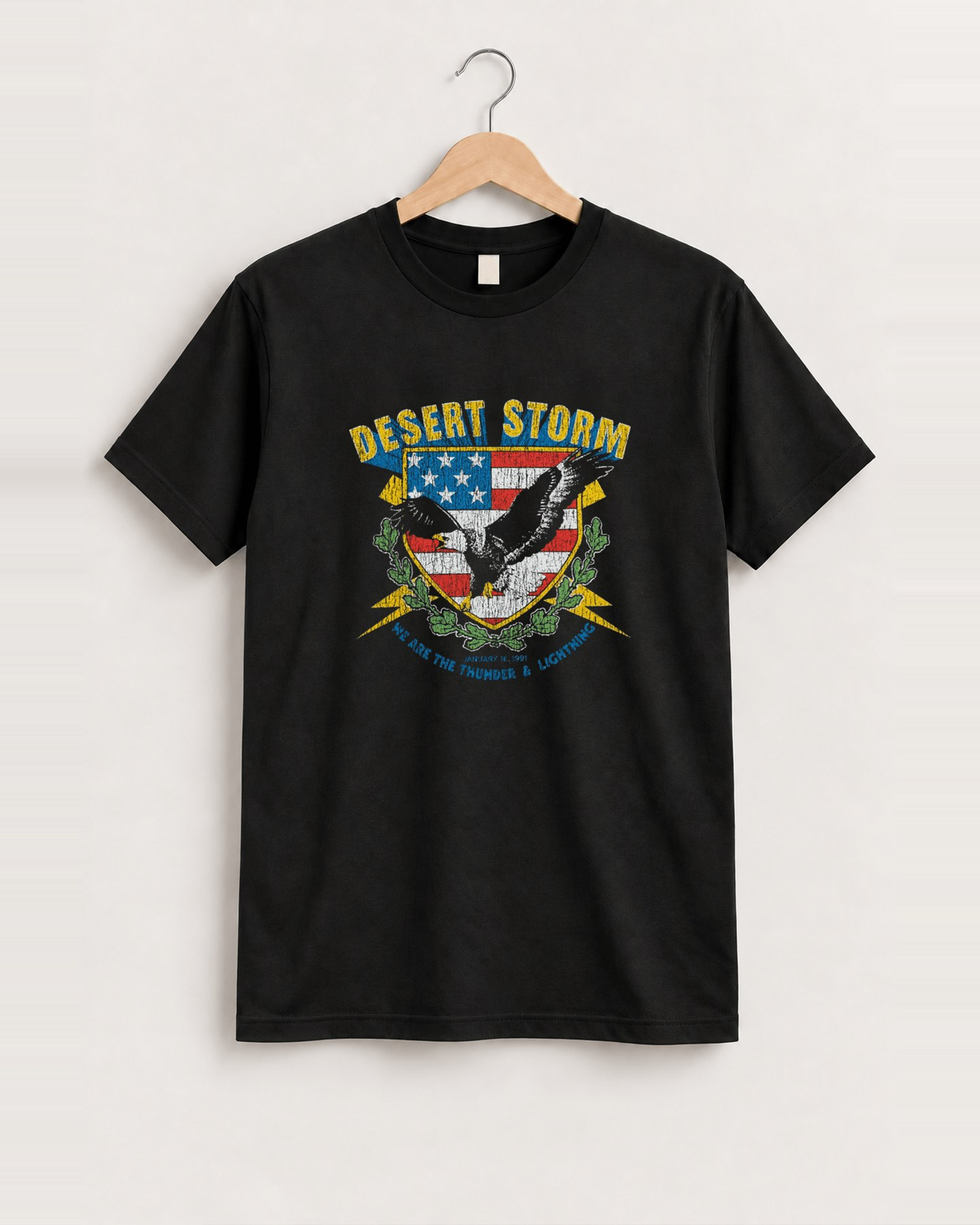 Desert storm black tee front