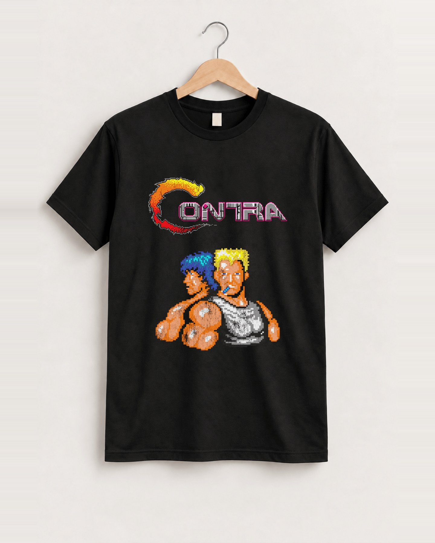Nes 'contra' title tee vintage black tee front