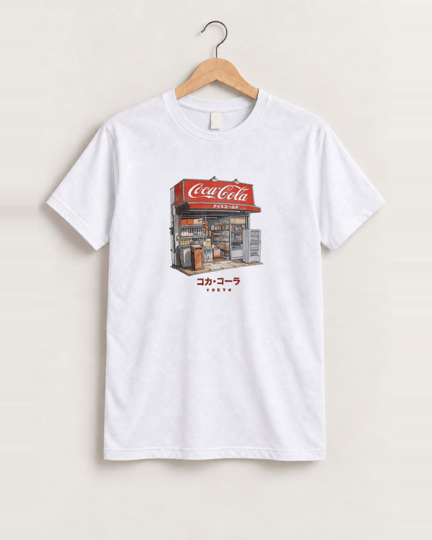 Vintage coca cola japan white tee front