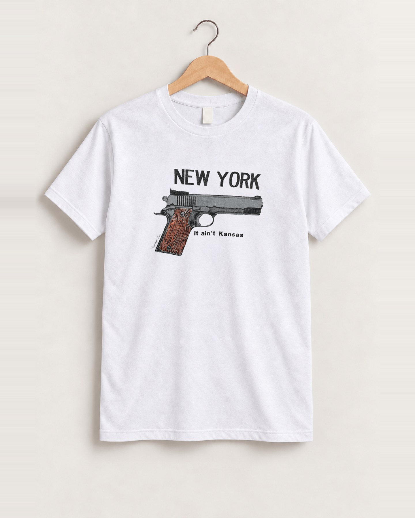 New york ain't kansas white tee front