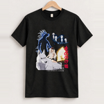 Stunning 90s 'princess mononoke' vintage black tee front