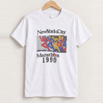 Nyc marathon white tee front