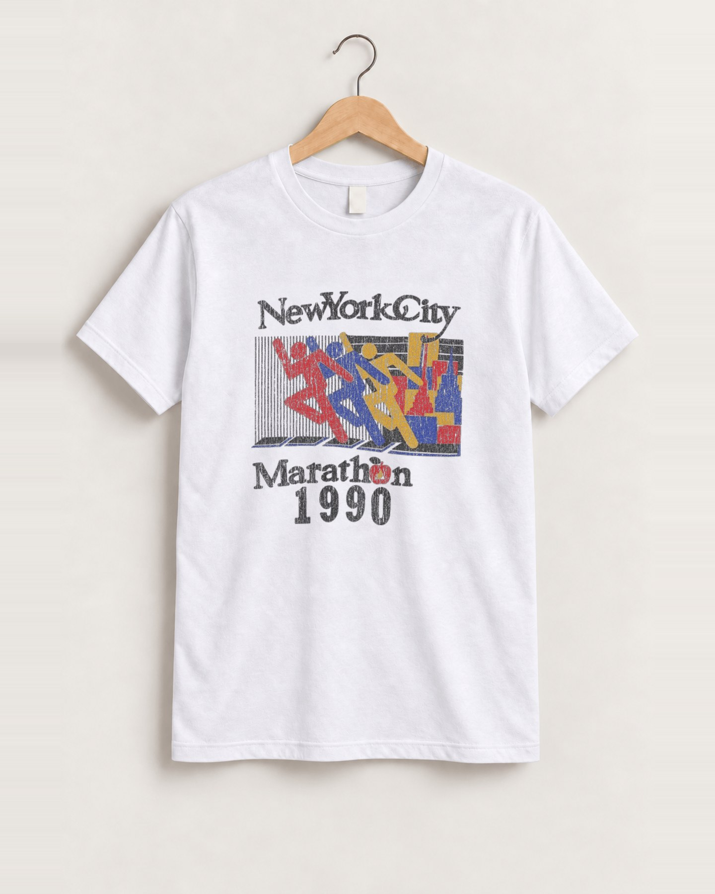 Nyc marathon white tee front