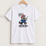 Mario nintendo maintenance white tee front