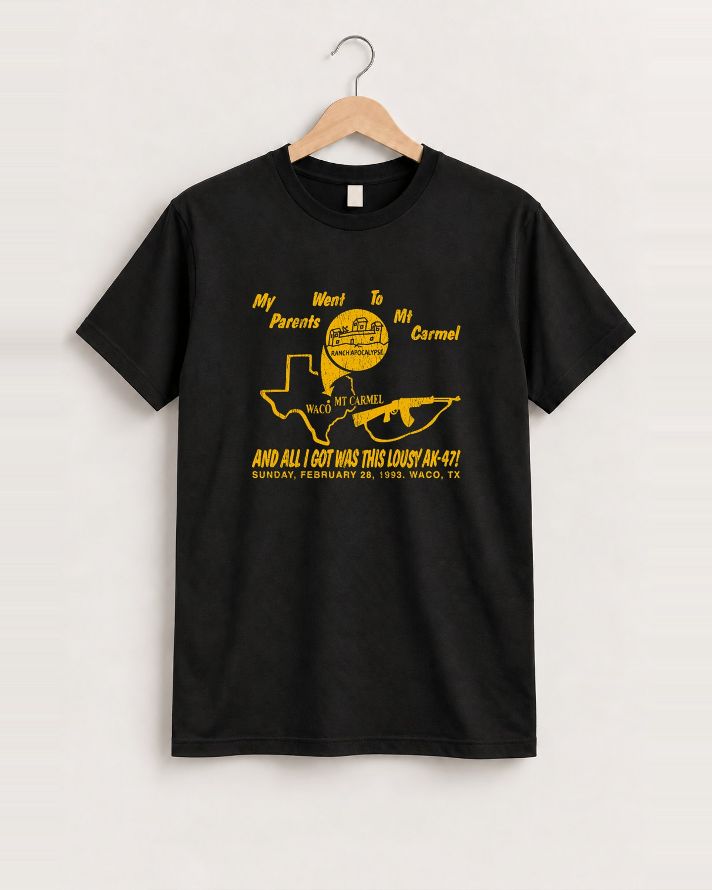 Waco tx ak black tee front