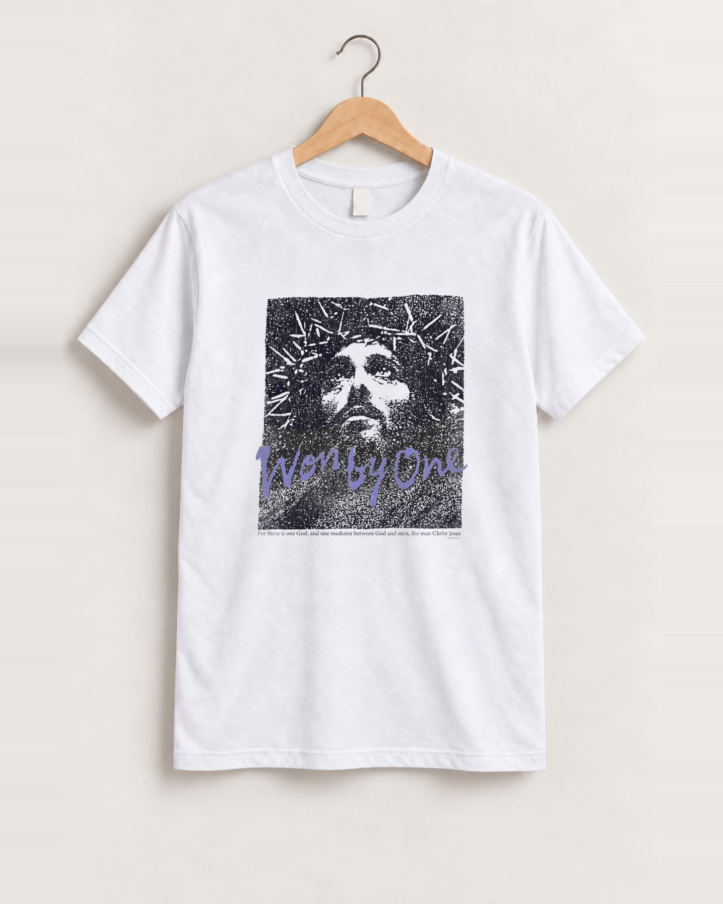 Jesus worn by one white tee front