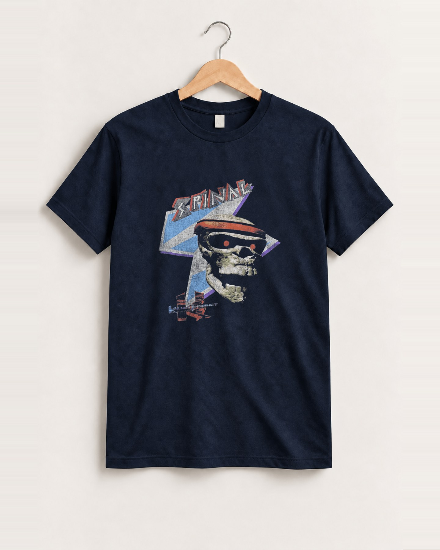 90s killer instinct spinal navy tee front