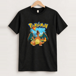 Pkmn charizard black tee front