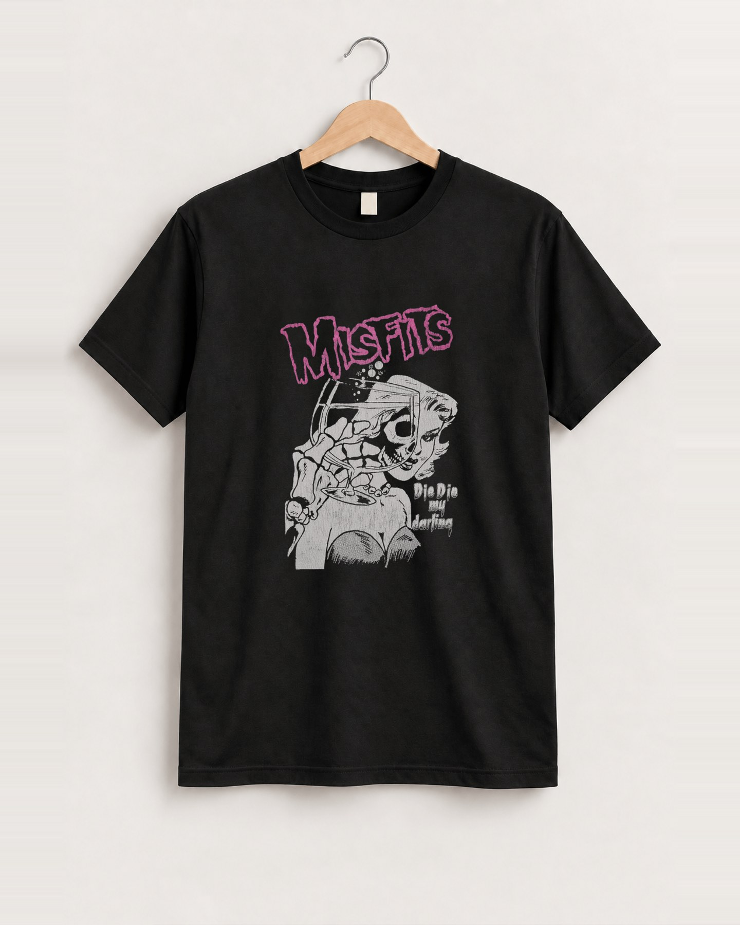 Misfits die die my darling black tee front