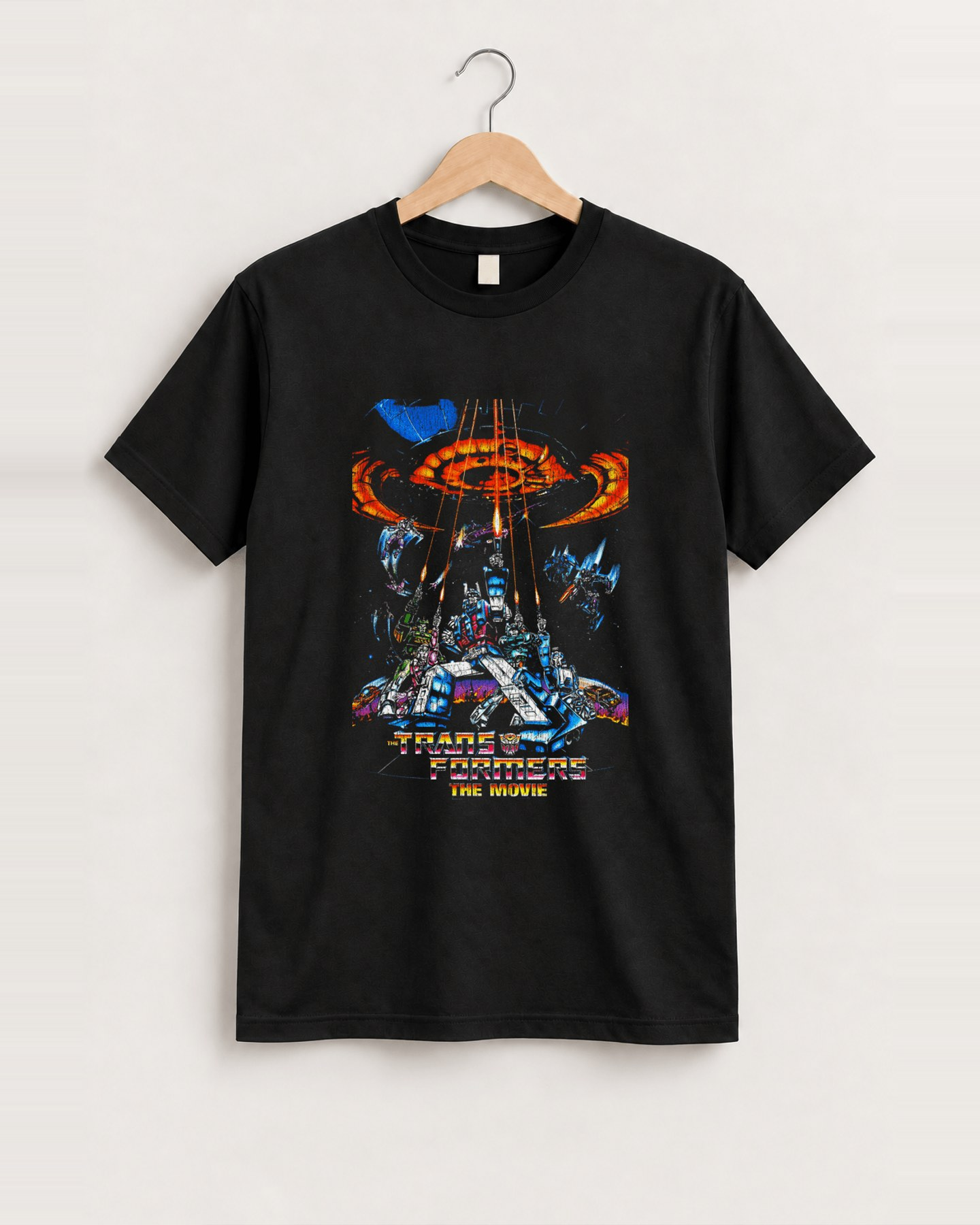 Transformers the movie black tee front