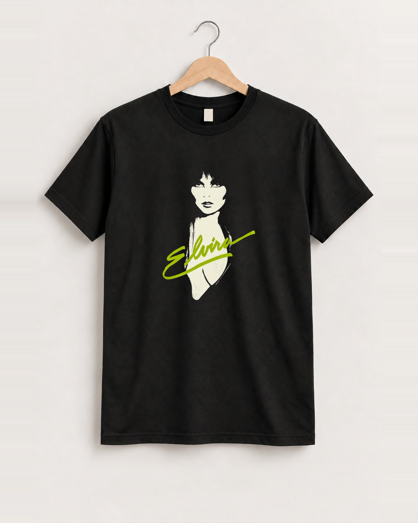 1983 Elvira promo vampira black tee front