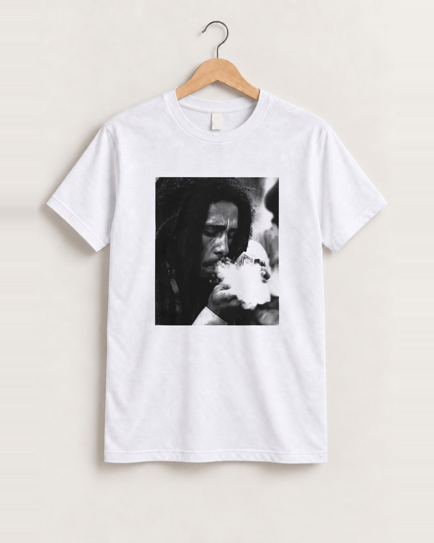 Bob marley white tee front