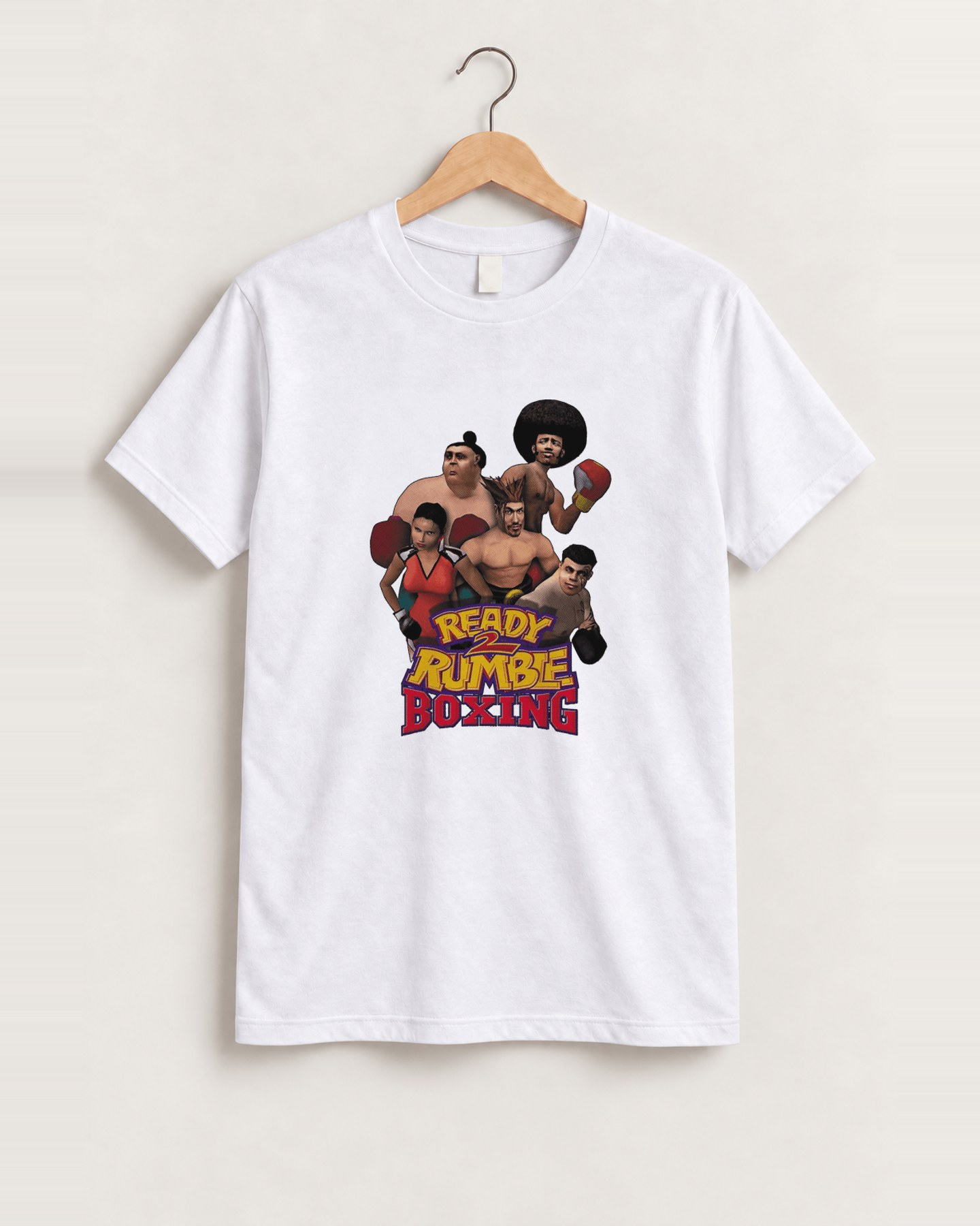 Ready 2 rumble white tee front