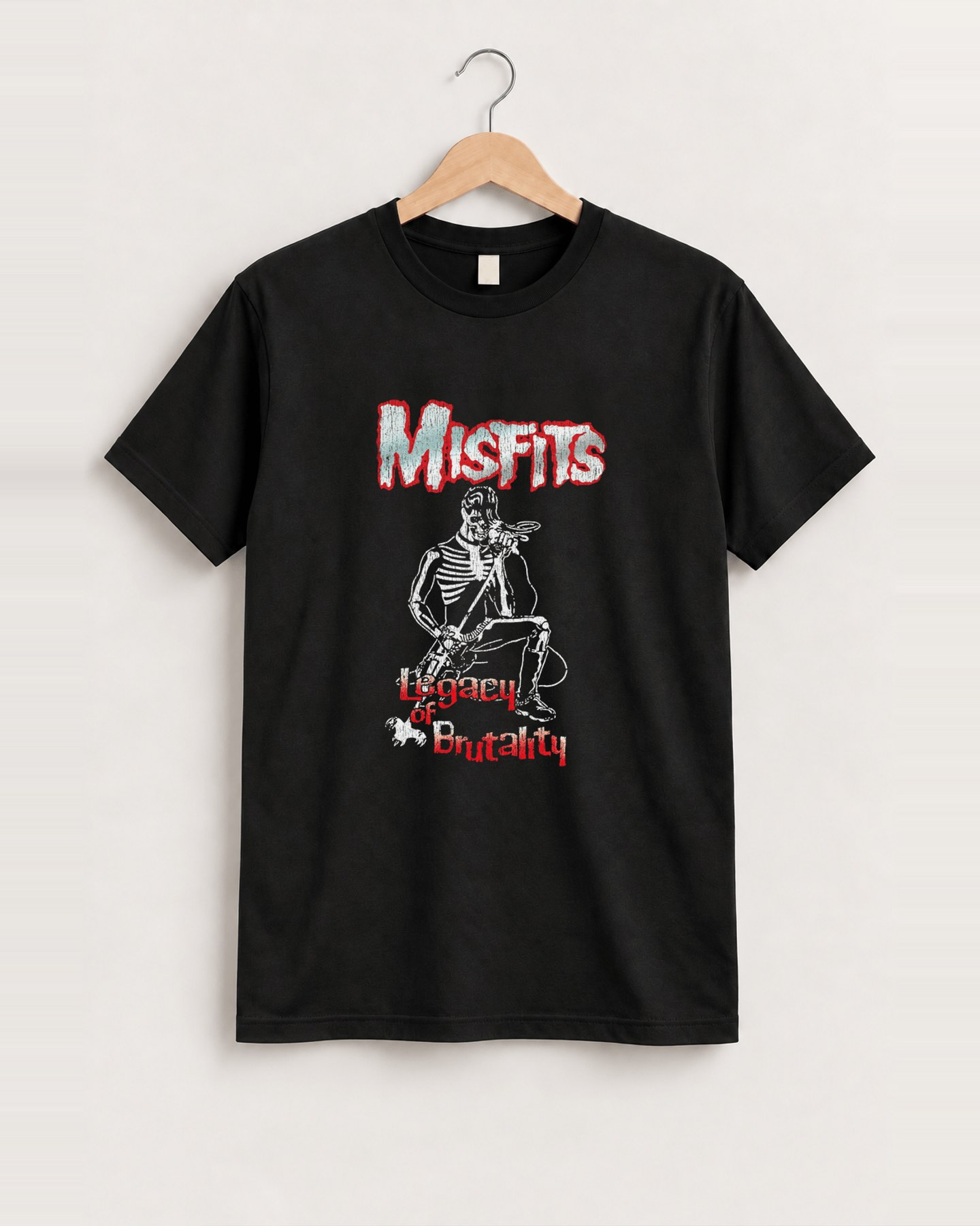 Misfits legacy of brutality vintage black t-shirt front