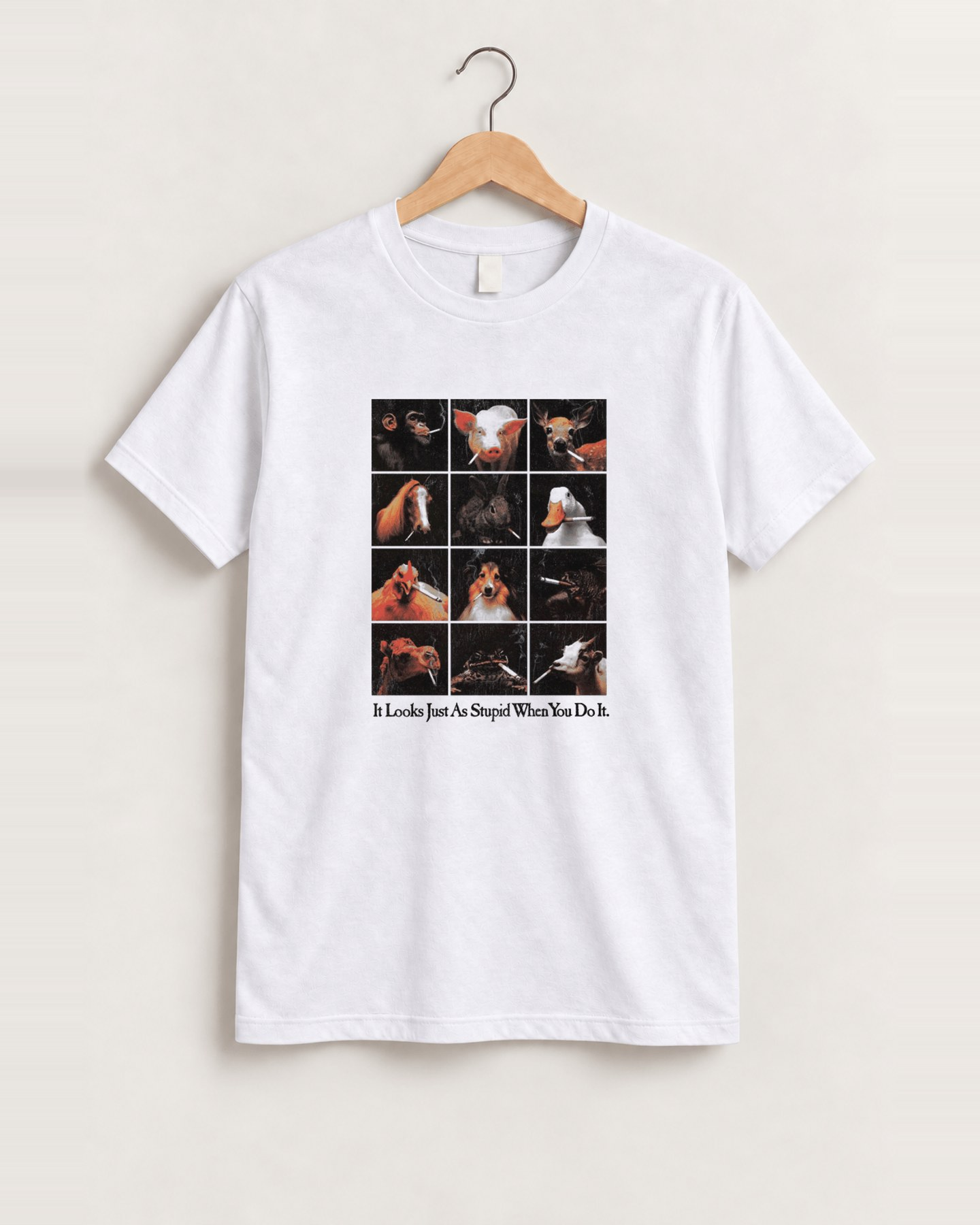 1993 Anti tobacco white tee front