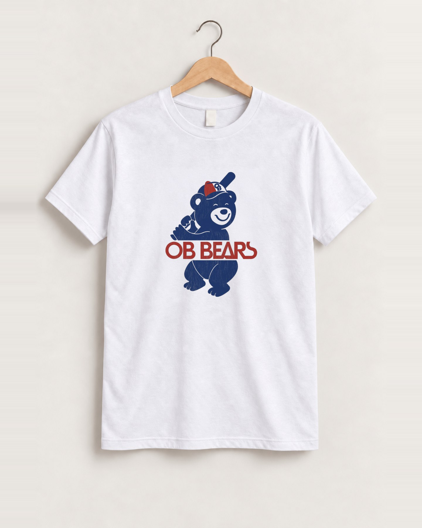 80s vintage ob bears white tee front