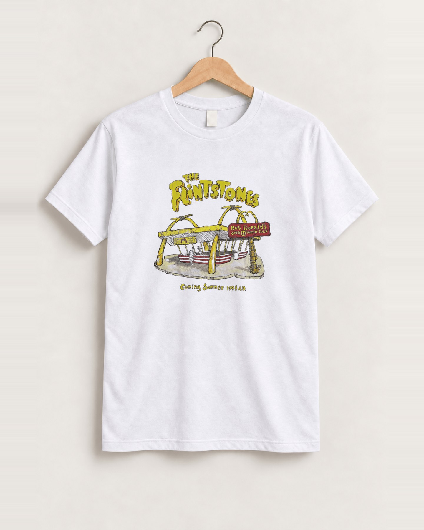 1994 The flintstones roc donalds promo white tee front