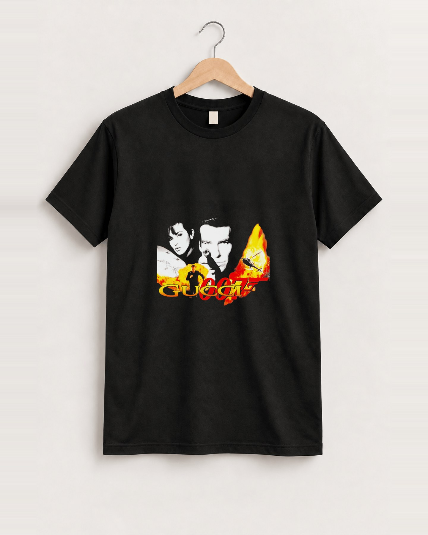 Golden black graphic tee front