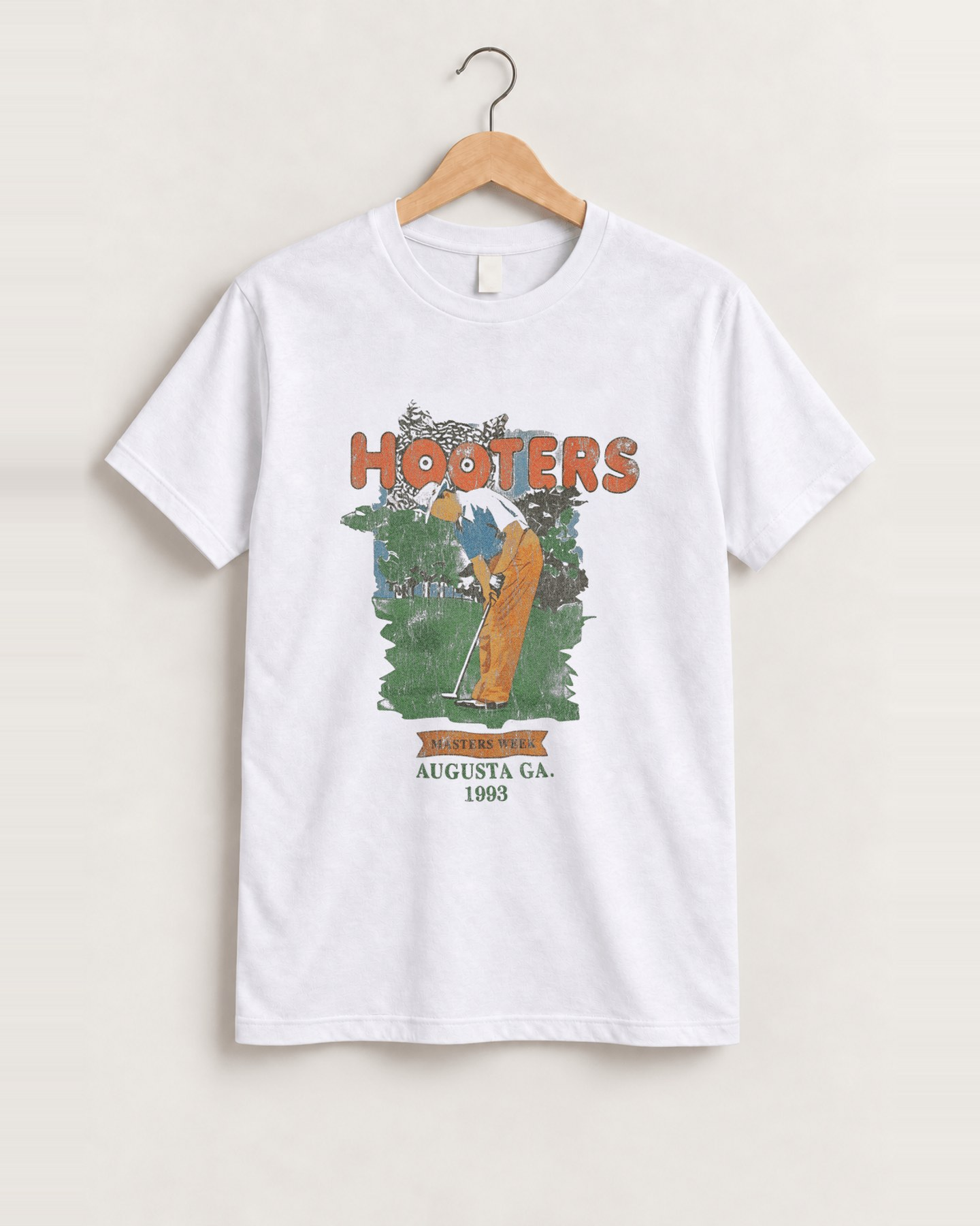 Hooters match week 'augusta' 93 white cut-off t-shirt front