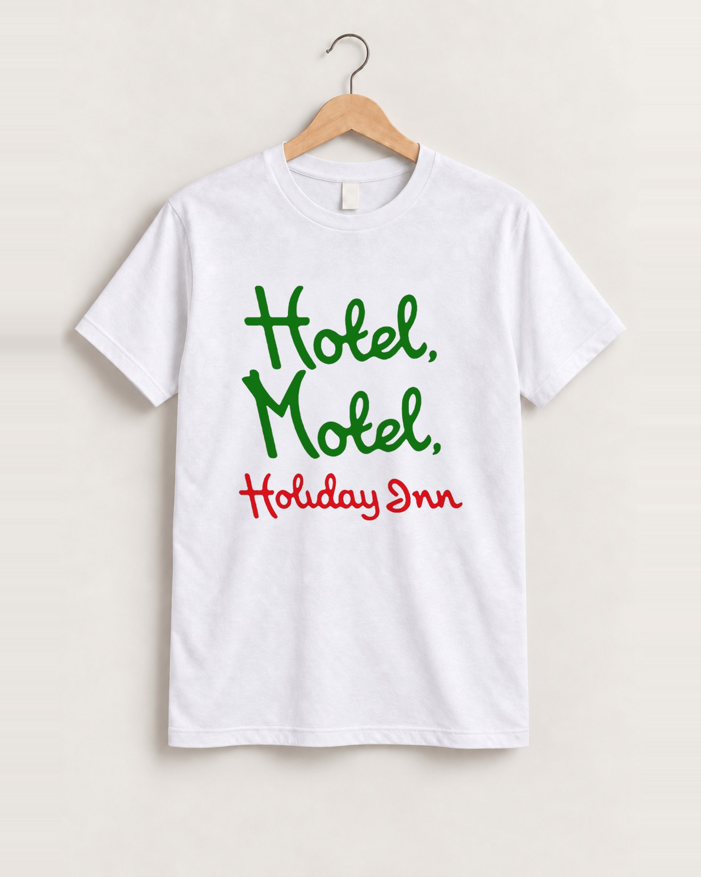 Hotel motel holiday inn white t-shirt front