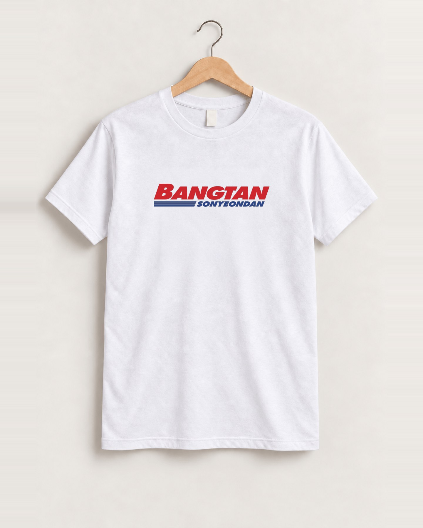 Bangtan sonyeondan white tee front