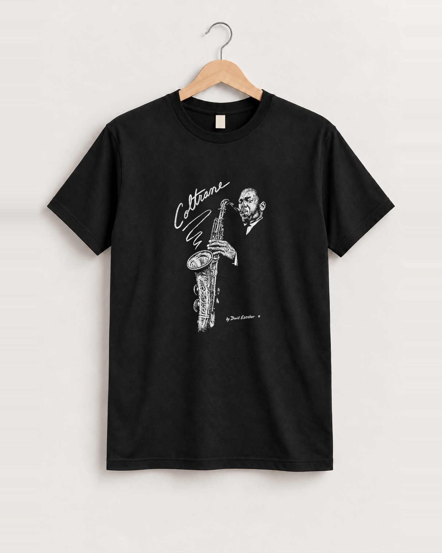 90s coltrane black tee front