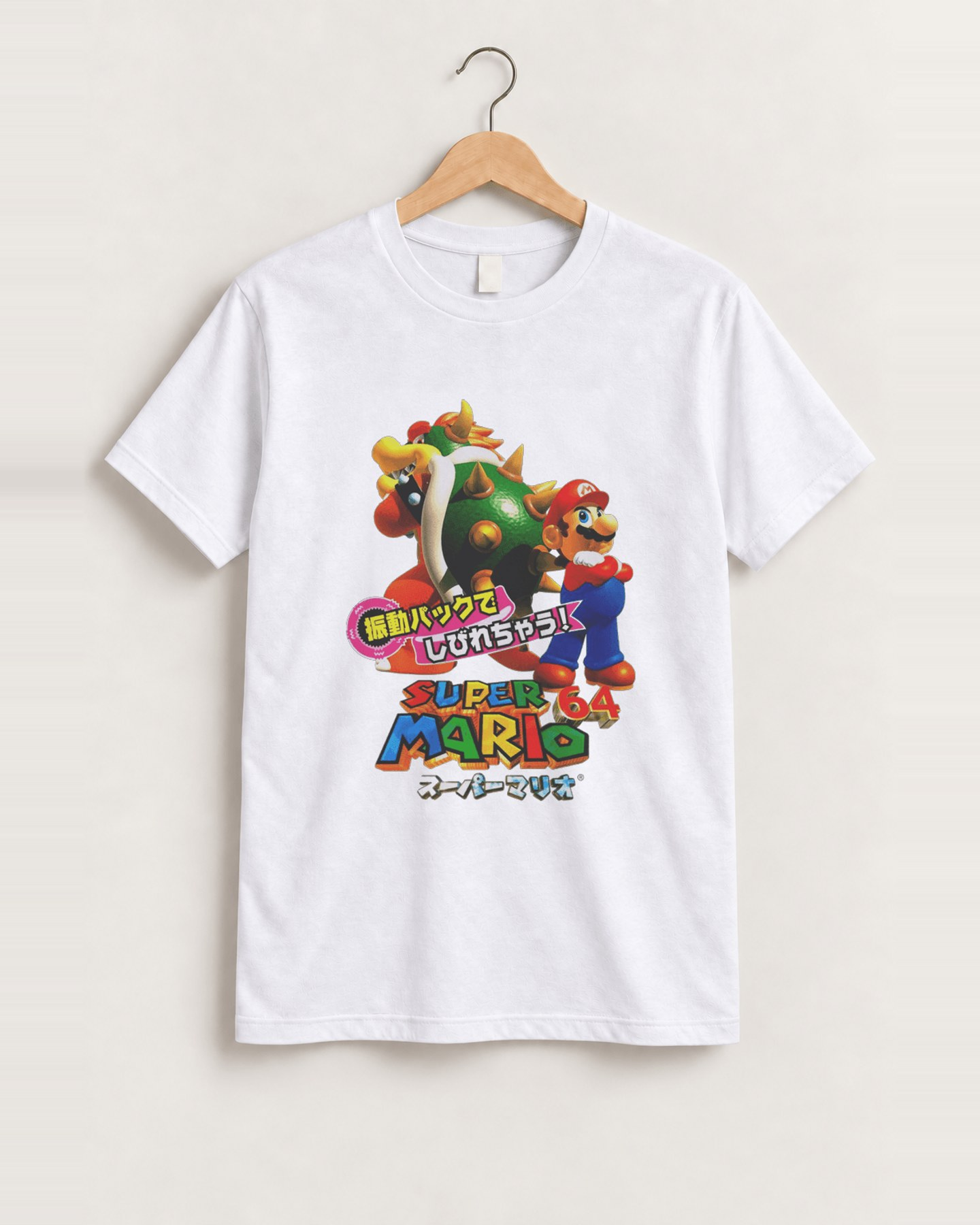 Mario 64 japanese vintage white tee front