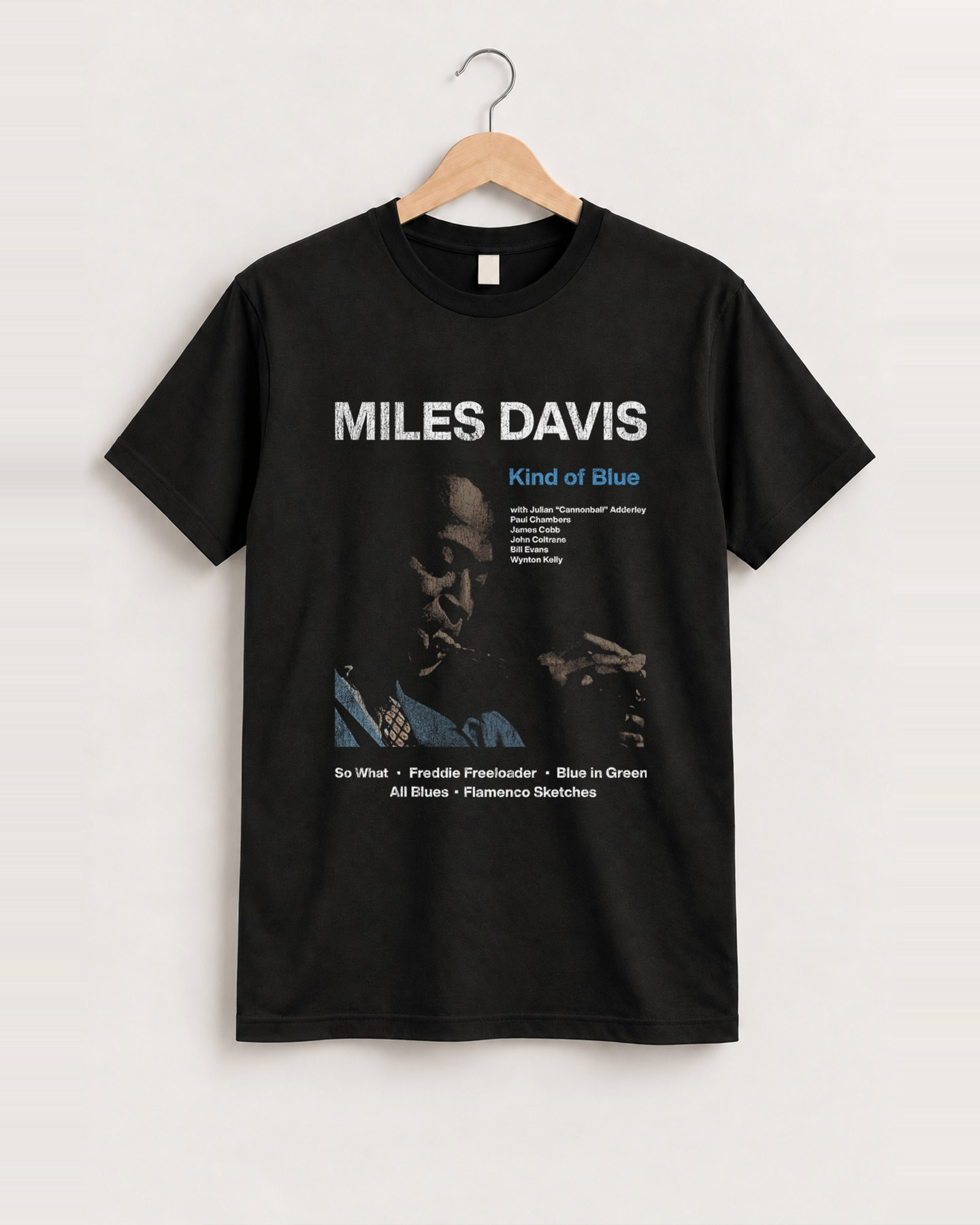 Miles davis black tee front
