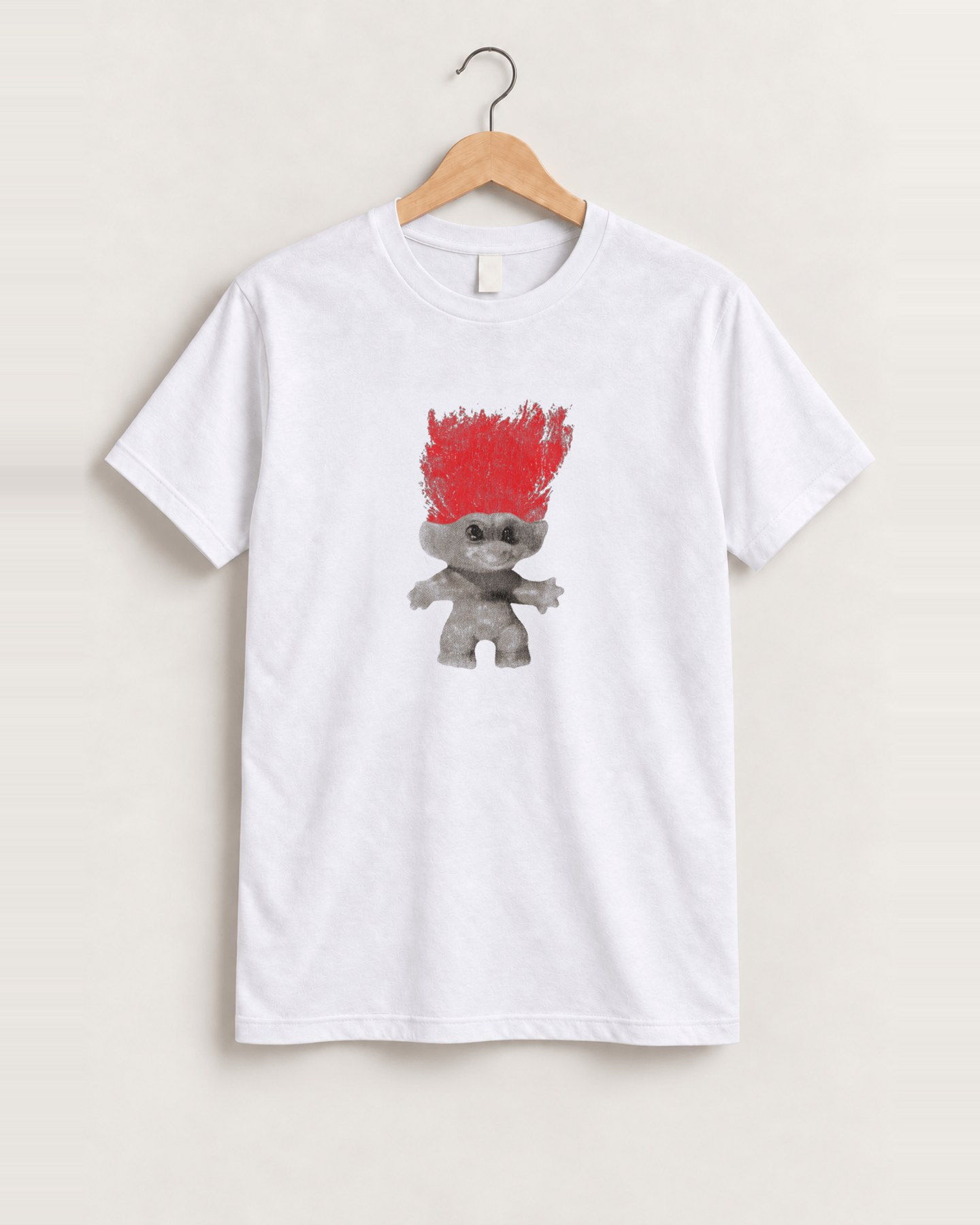 Troll doll white tee front