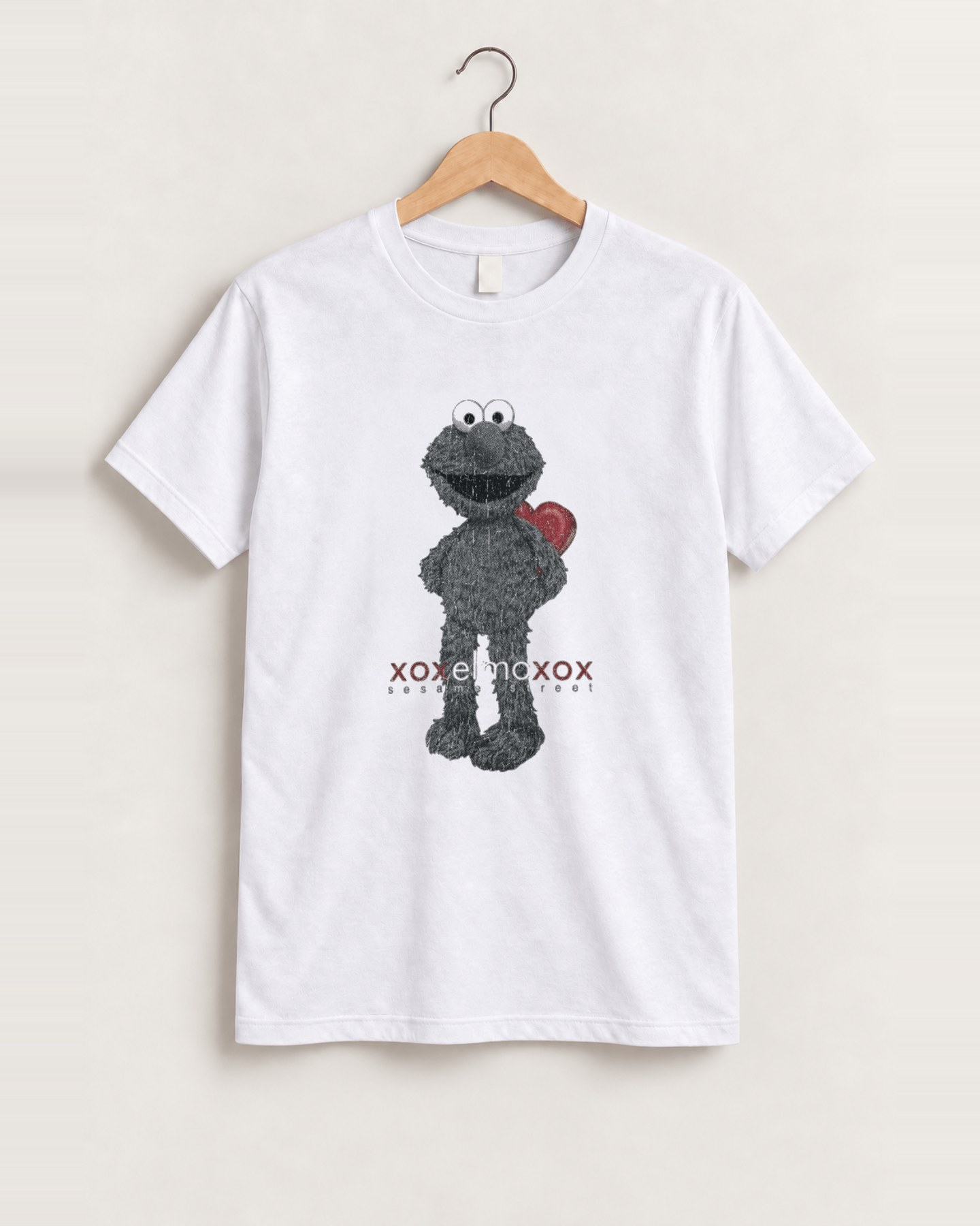 Elmo valentines day white tee front