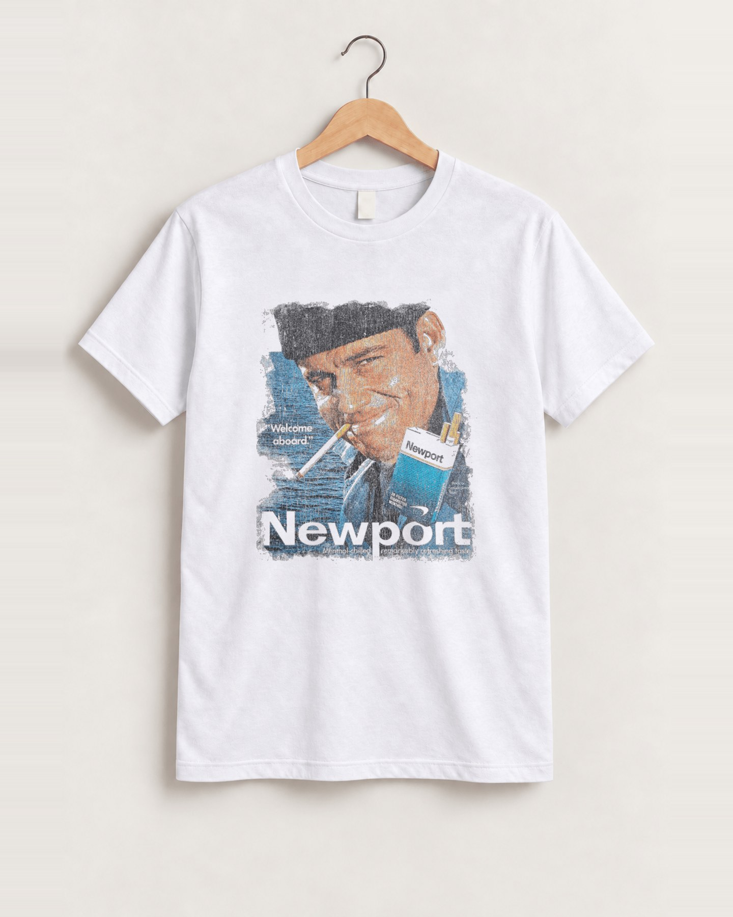 Newport ad white tee front