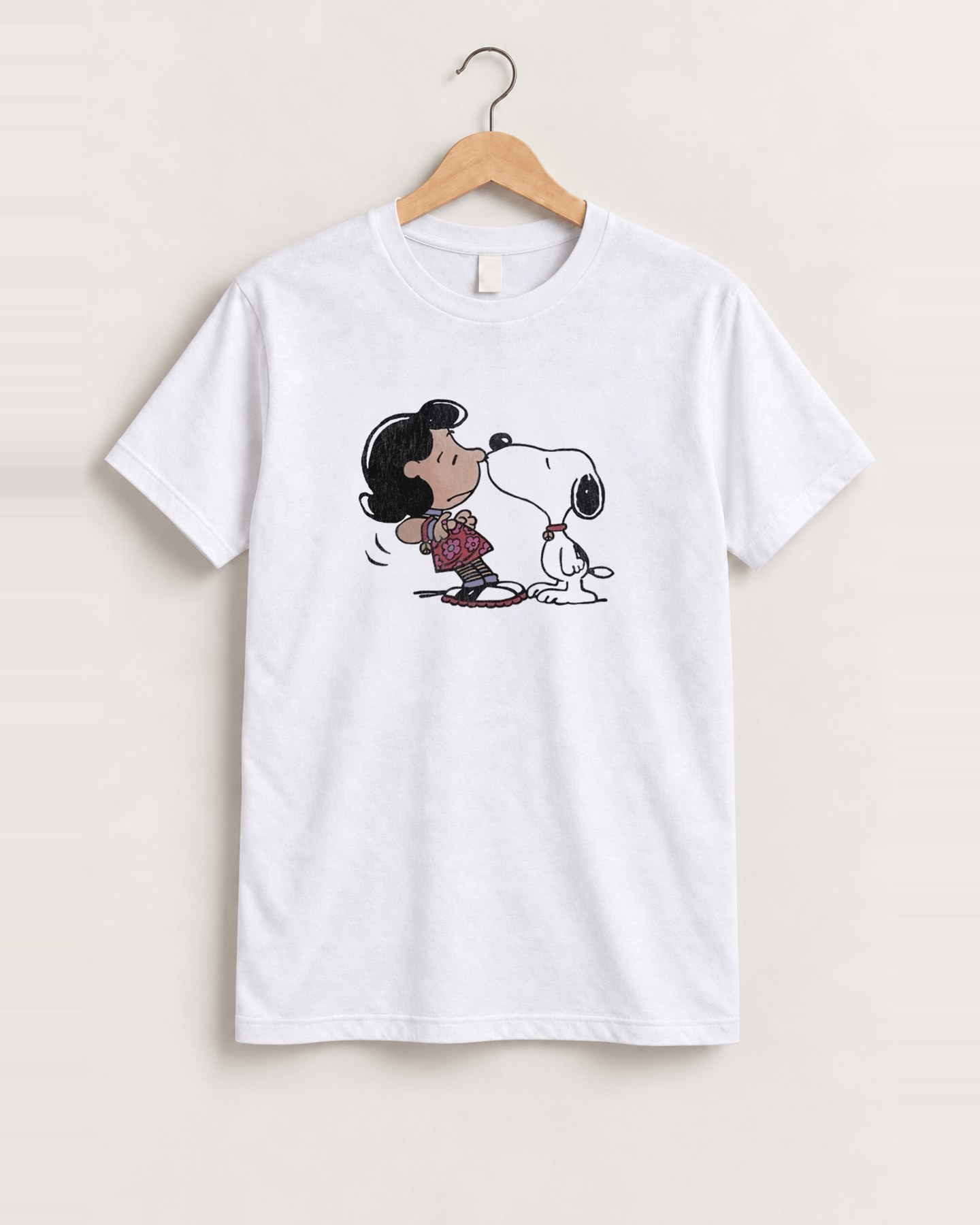 Snoopy love is in the air white tee front
