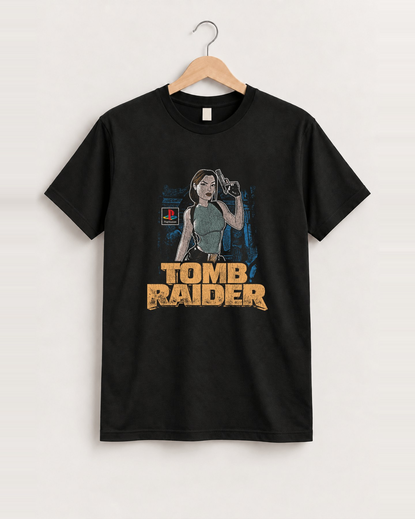 Tomb raider black tee front