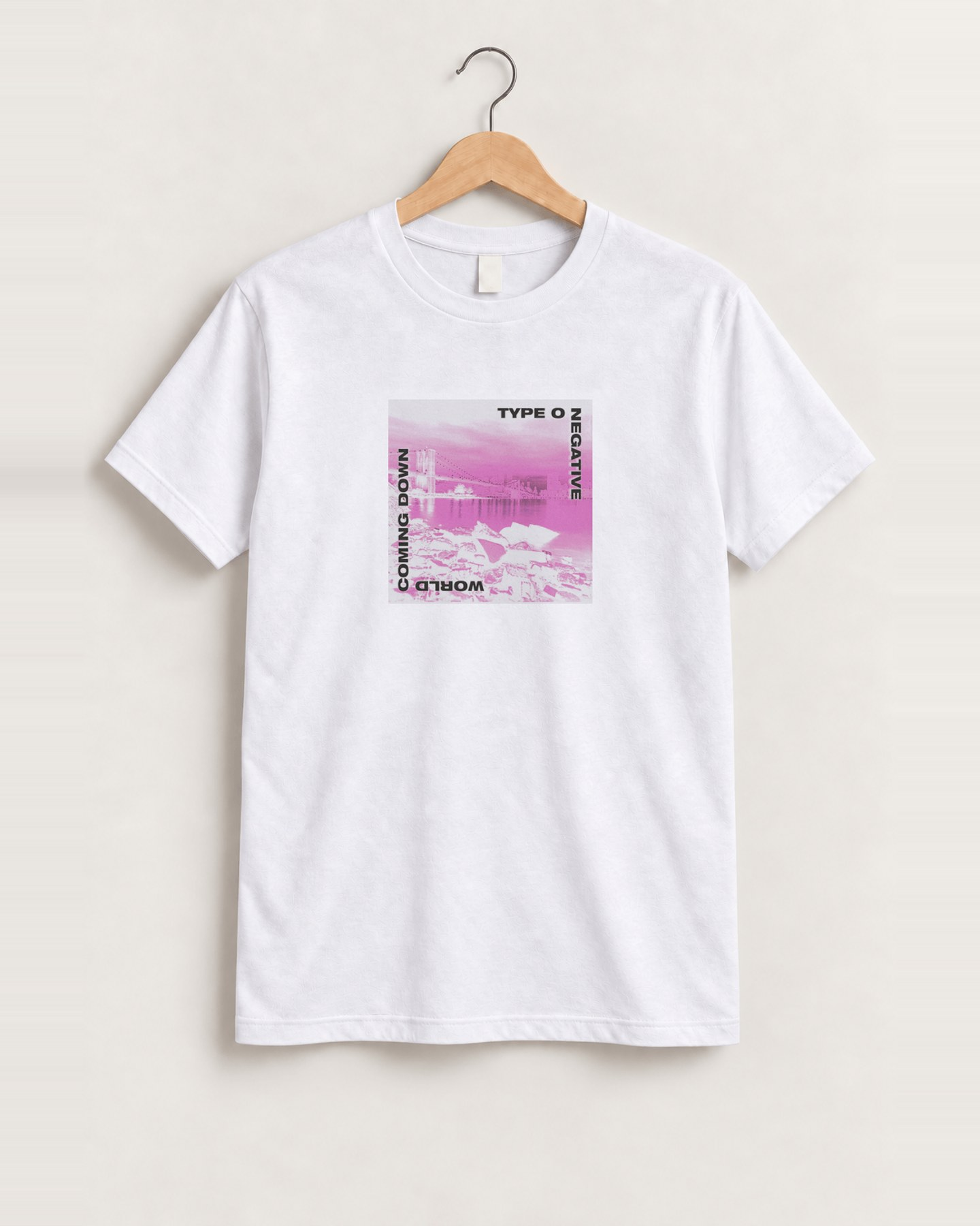 Type o negative 'world coming down' vintage white tee front