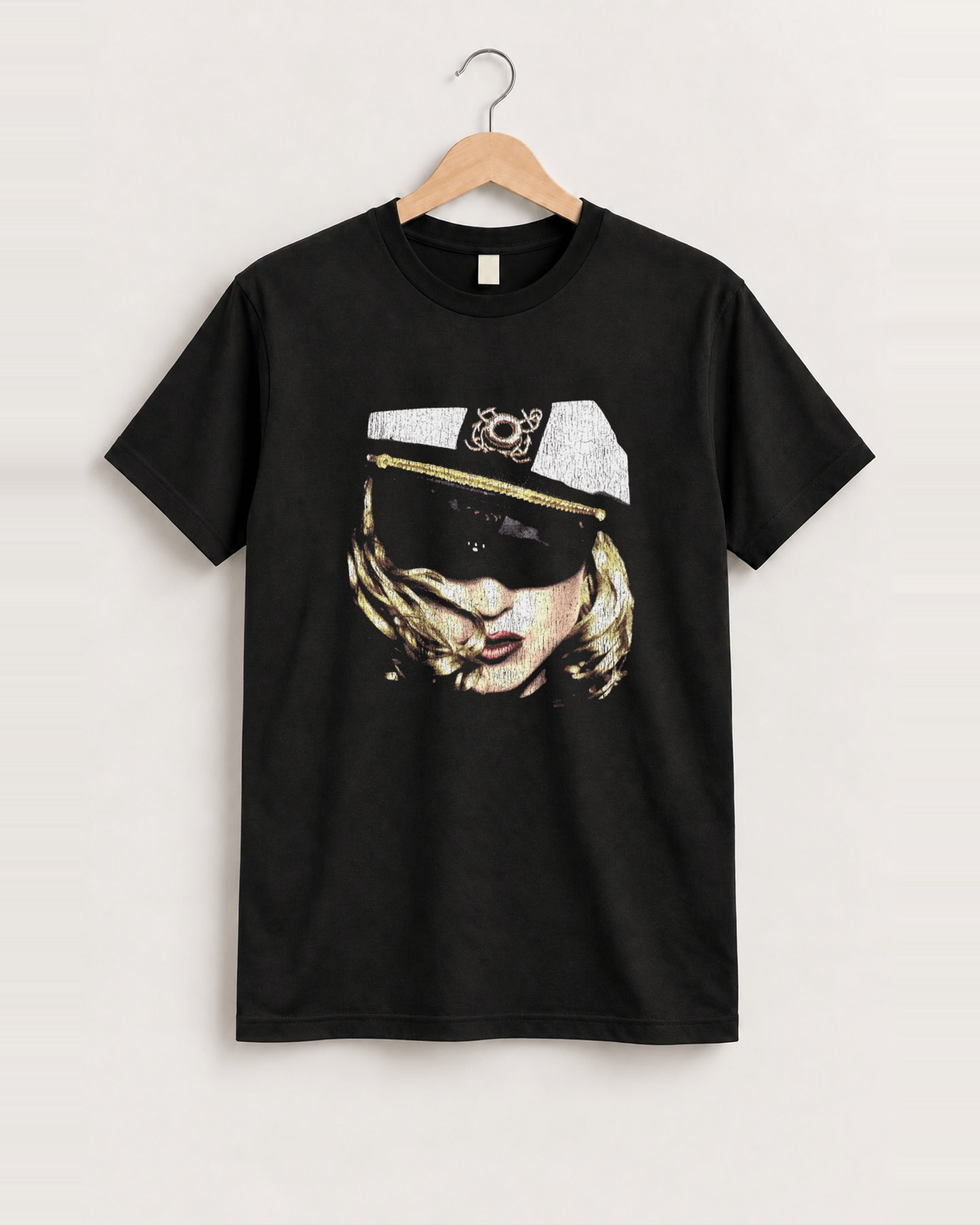 1993 Madonna "the girlie show" vintage black tee front