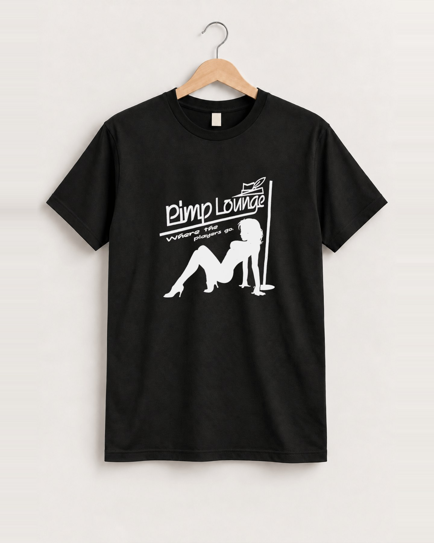 Pimp lounge white tee front