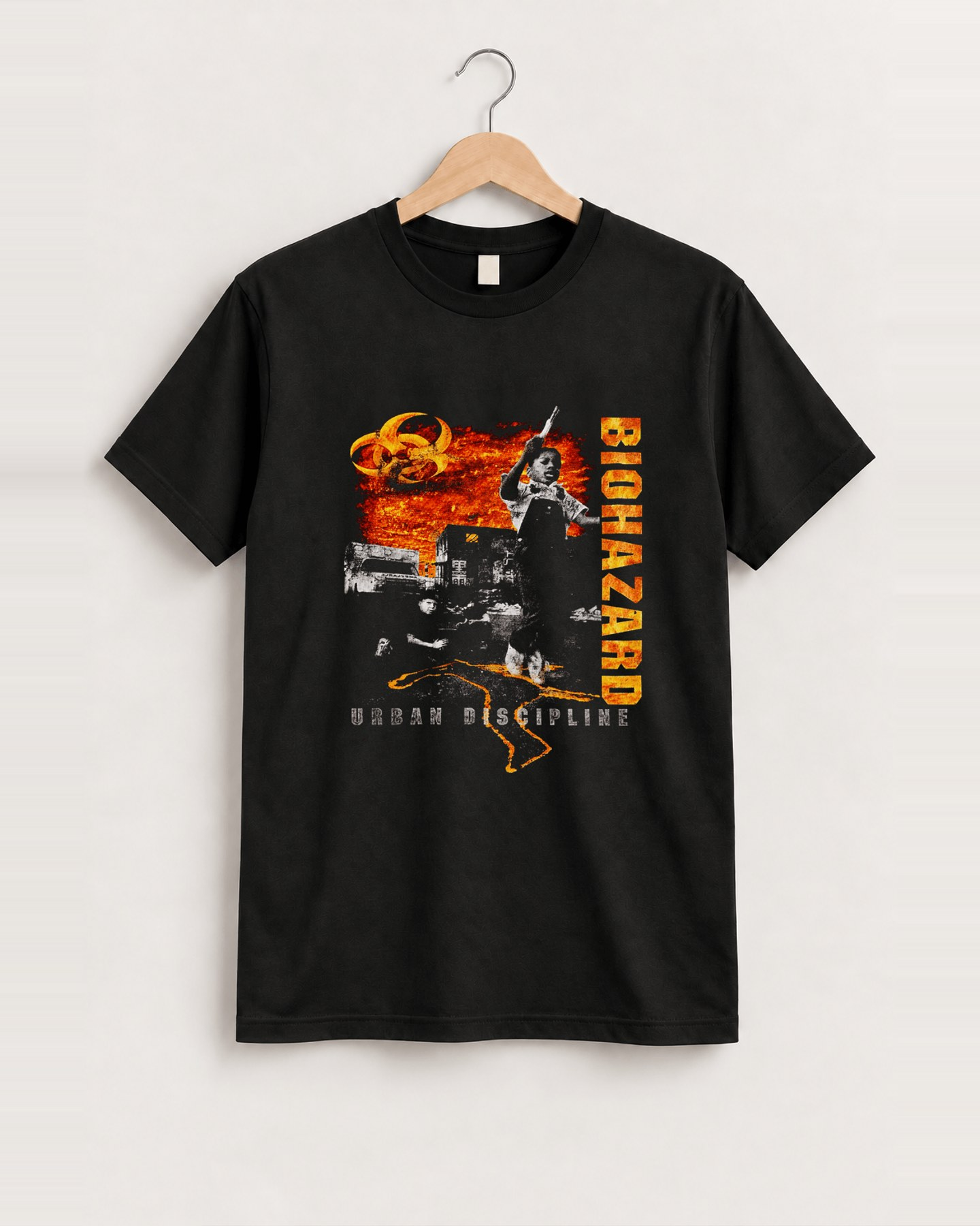 Biohazard 1992 - urban discipline black t-shirt front