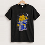 90's bananas in pyjamas black tee front