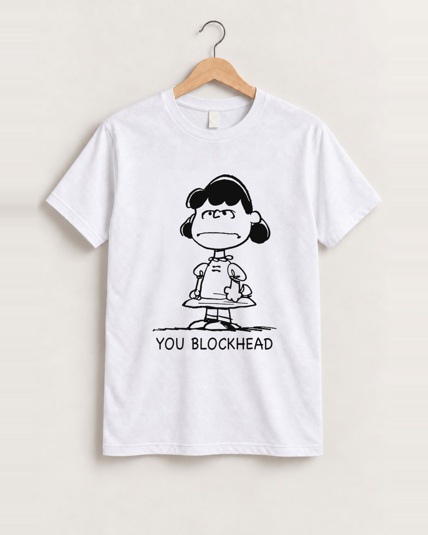 Lucy - peanuts you blockhead white tee front