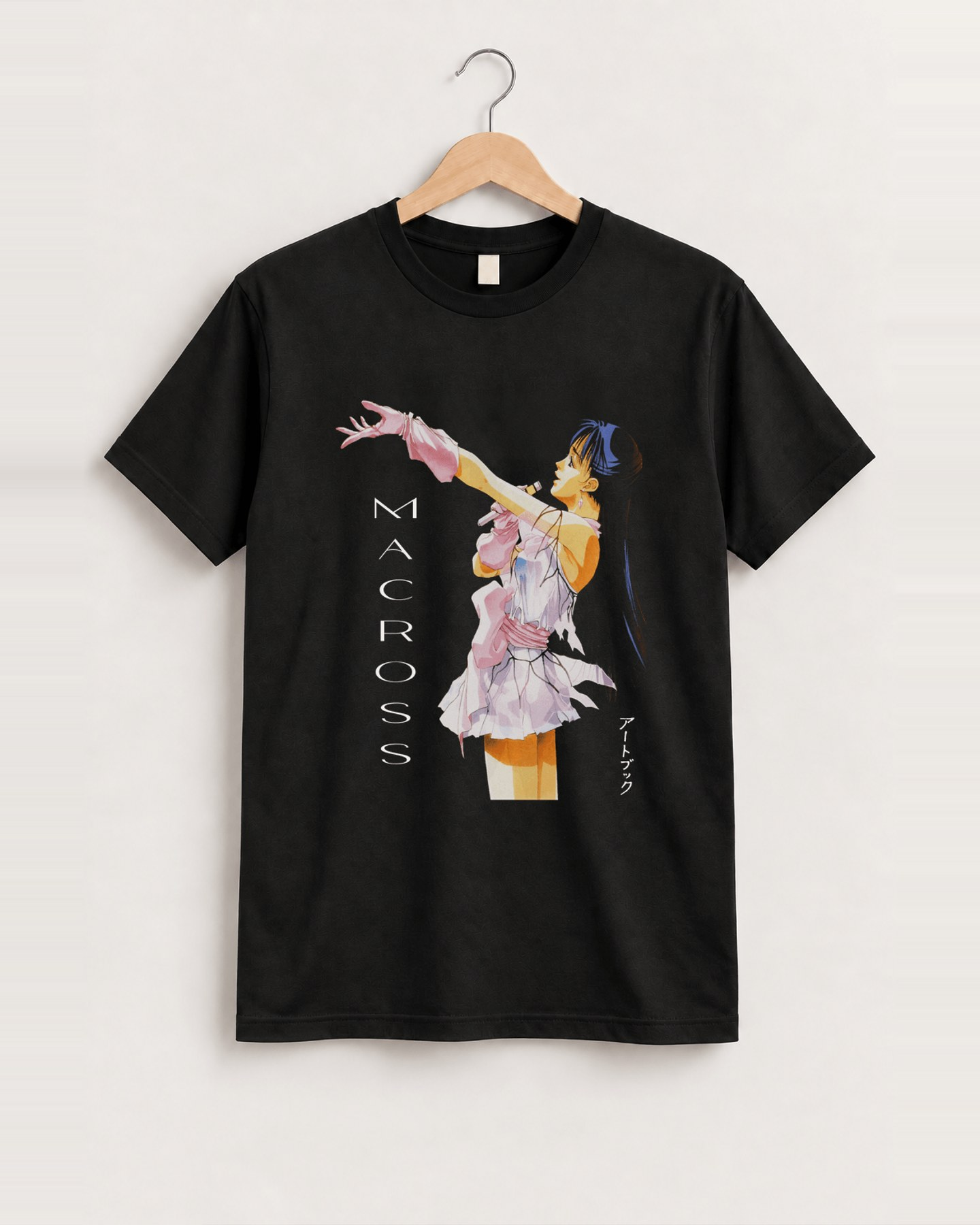 Macross 'lynn idol' vintage black tee front