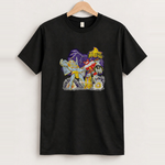Mighty morphin power rangers black tee front