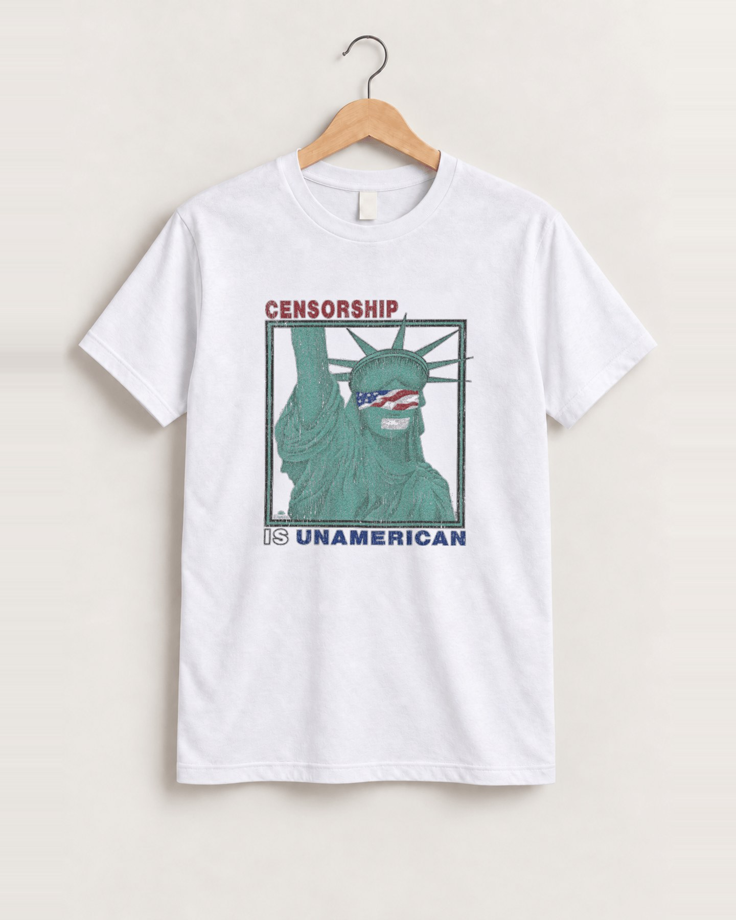 Censorship is unamerican white tee front