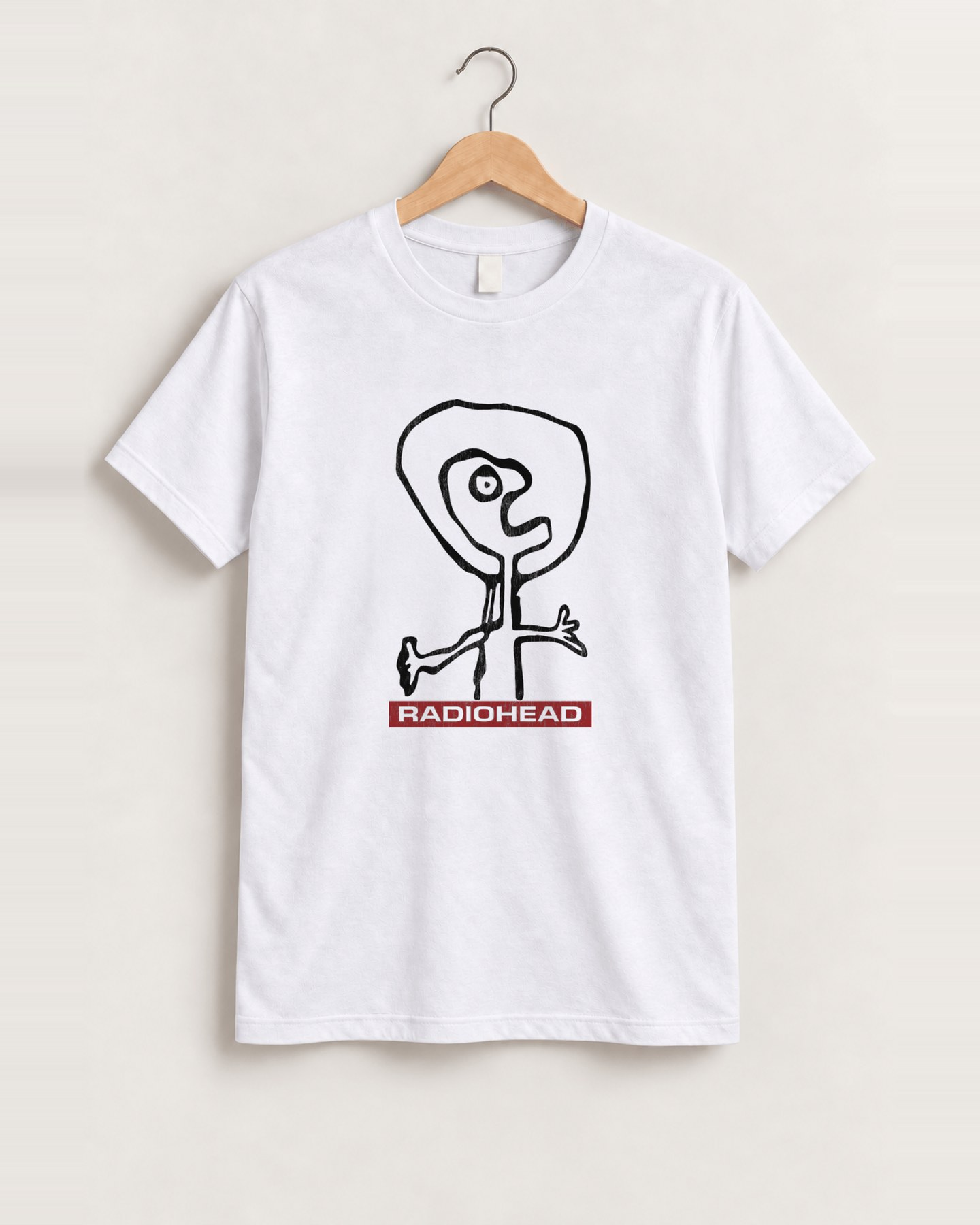 90s radiohead promo white tee front