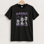 Huntrix our voice tour black tee front